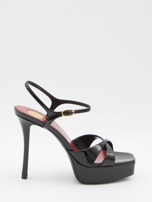 SAINT LAURENT Stunning Leather Sandals with Platform and Stiletto Heel - FW25