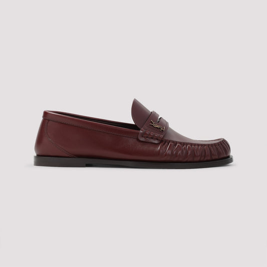 SAINT LAURENT Leather Loafer with Monogram - Women’s Footwear