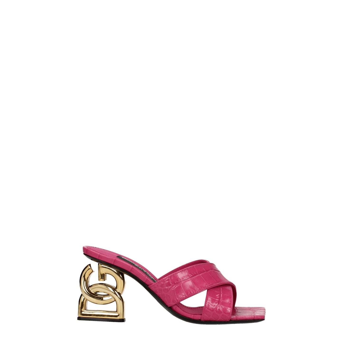 Dolce & Gabbana Pink Leather Platform Women's Sandals