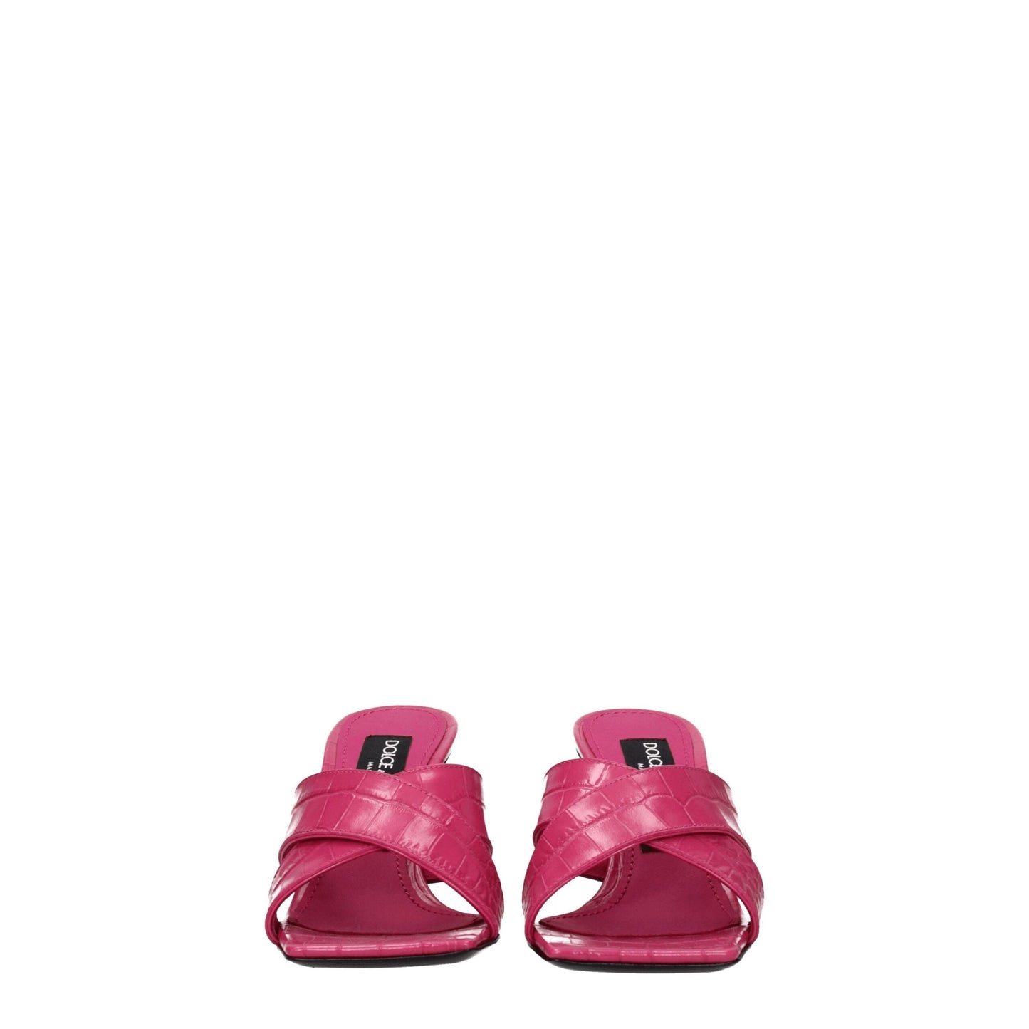 Dolce & Gabbana Pink Leather Platform Women's Sandals