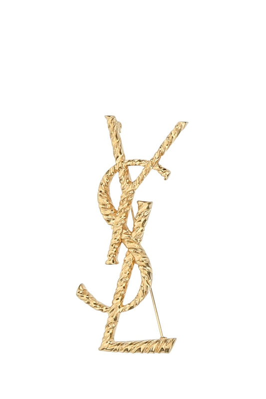 SAINT LAURENT Cassandre Gold Brass Brooch