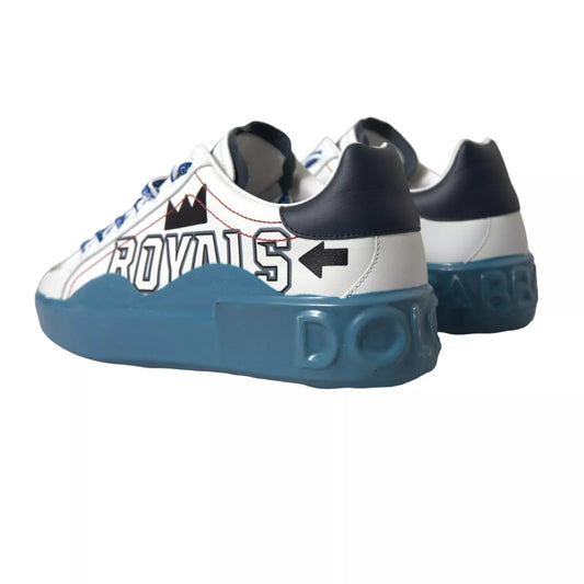 Dolce & Gabbana Blue White Printed Portofino Melt Men's Sneakers