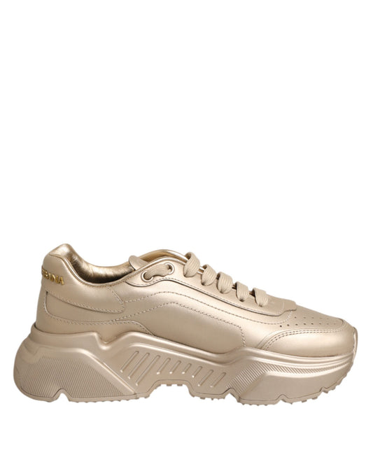 Dolce & Gabbana Gold Leather Daymaster Women Sneaker Women's Shoes