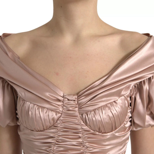 Dolce & Gabbana Pink Silk Stretch Sheath Mermaid Gown Women's Dress ()