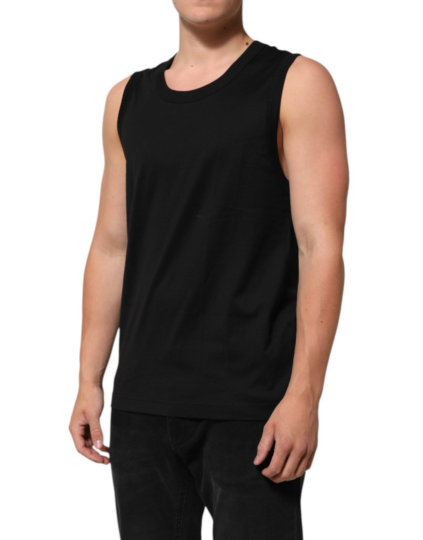 Dolce & Gabbana Black Cotton Sleeveless Underwear Men Tank Men's Top ()
