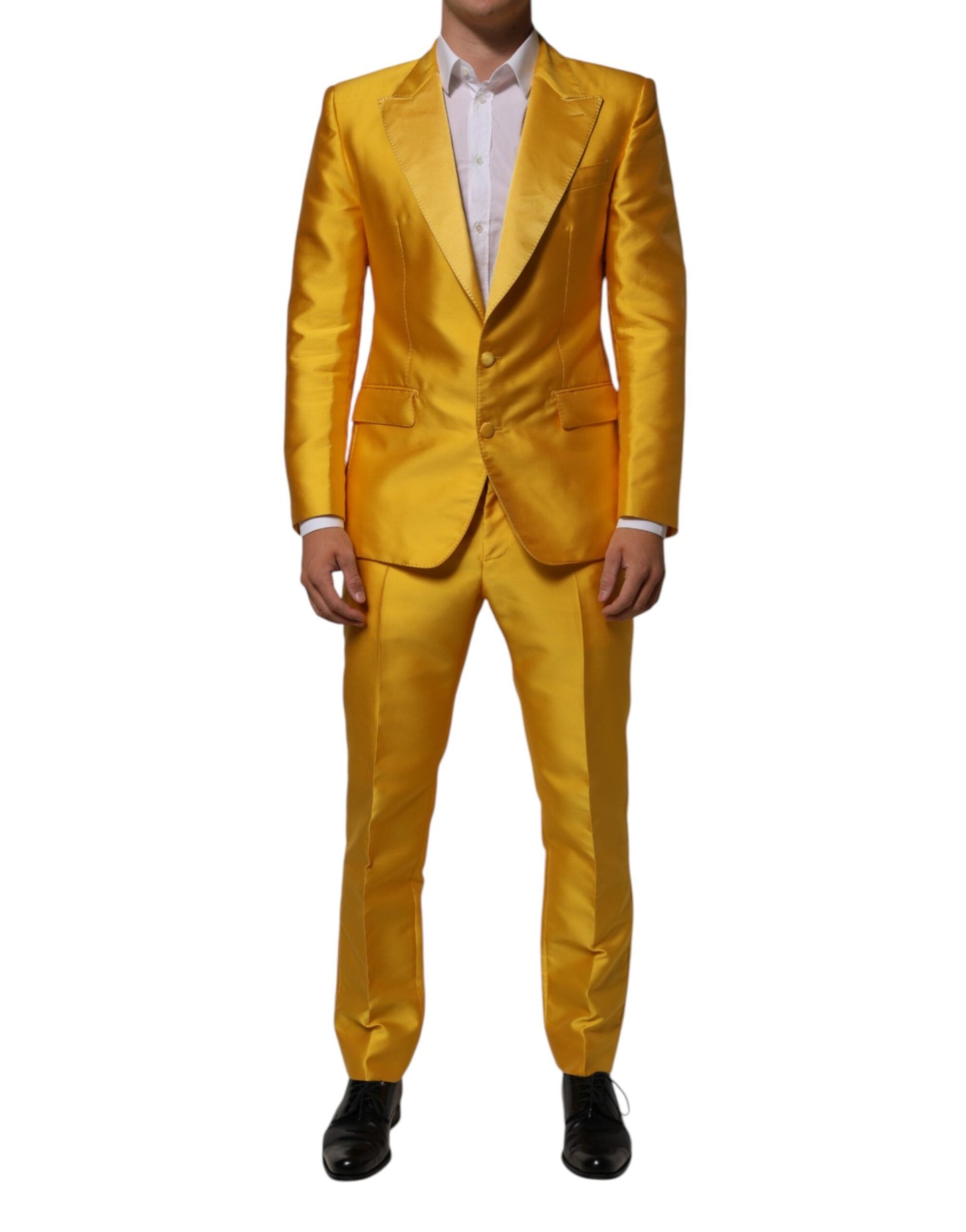 Dolce & Gabbana Yellow 2 Piece Silk Blend Men Suit Men's SICILIA ()