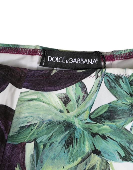 Dolce & Gabbana Eggplant Print High-Waist Briefs Women's Underwear