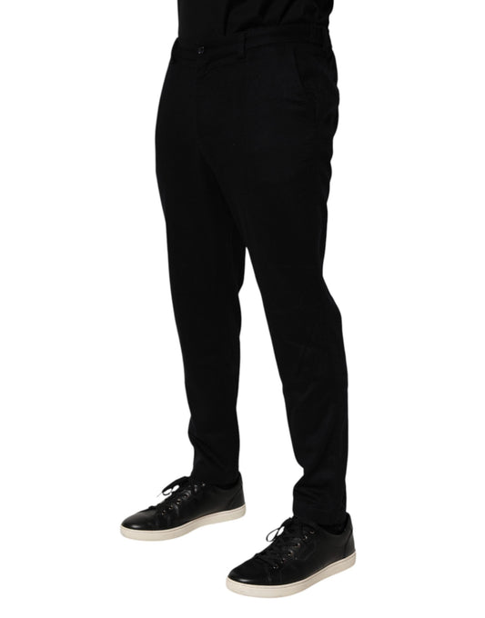 Dolce & Gabbana Black Cashmere Dress Formal Men Trouser Men's Pants ()