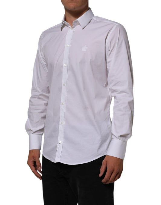 Dolce & Gabbana White Cotton MARTINI Formal Men Dress Men's Shirt ()
