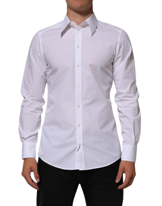 Dolce & Gabbana White Cotton MARTINI Men Formal Dress Men's Shirt