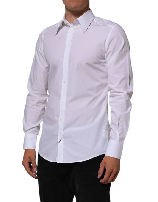 Dolce & Gabbana White Cotton MARTINI Men Formal Dress Men's Shirt