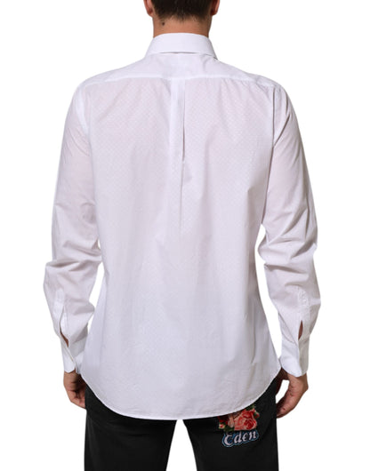 Dolce & Gabbana White Cotton MARTINI Bib Formal Dress Men's Shirt ()