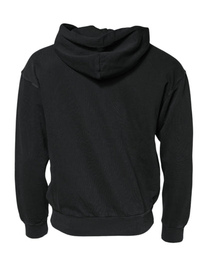Dolce & Gabbana Black Logo FullZip Hooded Sweatshirt Men's Sweater ()