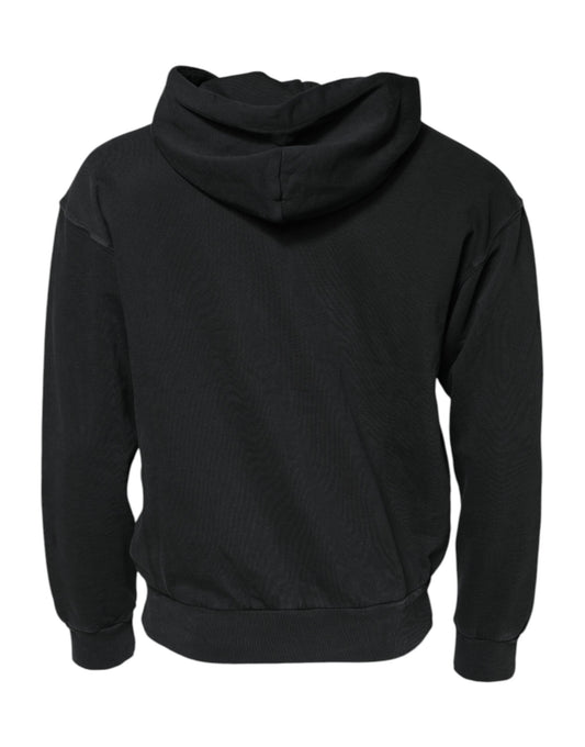 Dolce & Gabbana Black Logo FullZip Hooded Sweatshirt Men's Sweater ()