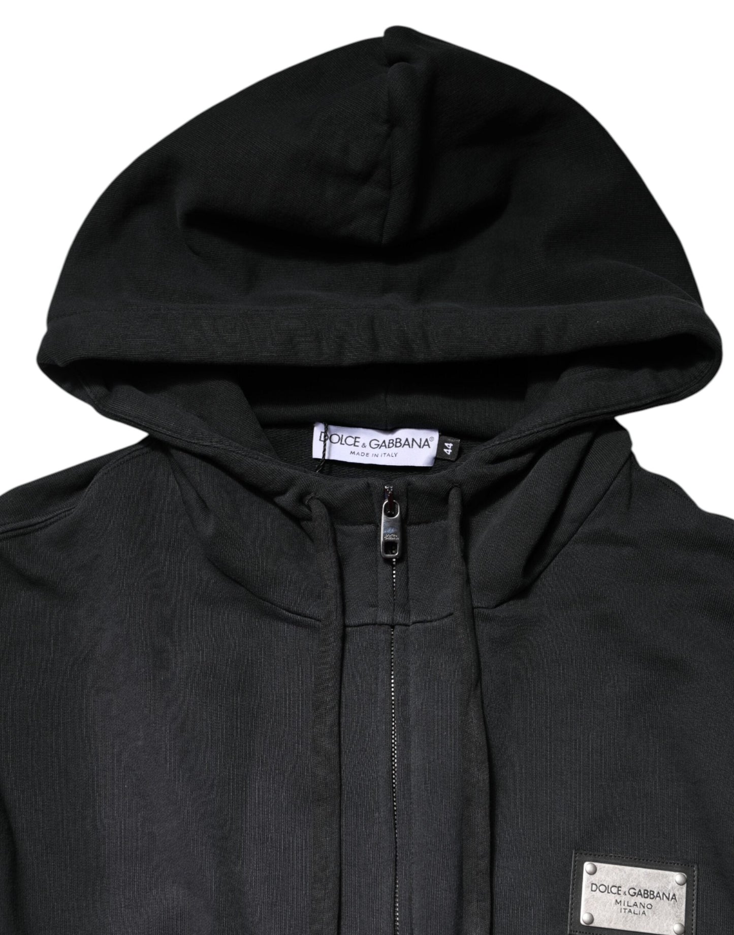 Dolce & Gabbana Black Logo FullZip Hooded Sweatshirt Men's Sweater ()