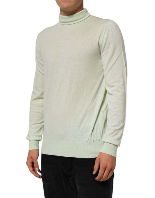 Dolce & Gabbana Light Green Logo TurtleNeck Pullover Men's Sweater ()