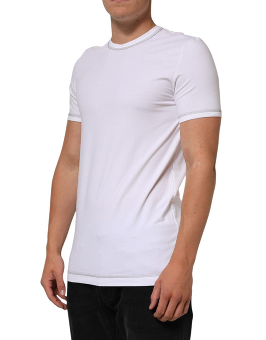 Dolce & Gabbana White Cotton Round Neck Men Underwear Men's T-shirt ()