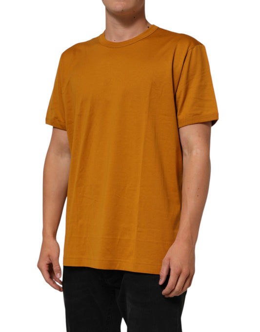Dolce & Gabbana Golden Brown Crew Neck Short Sleeve Men's T-shirt
