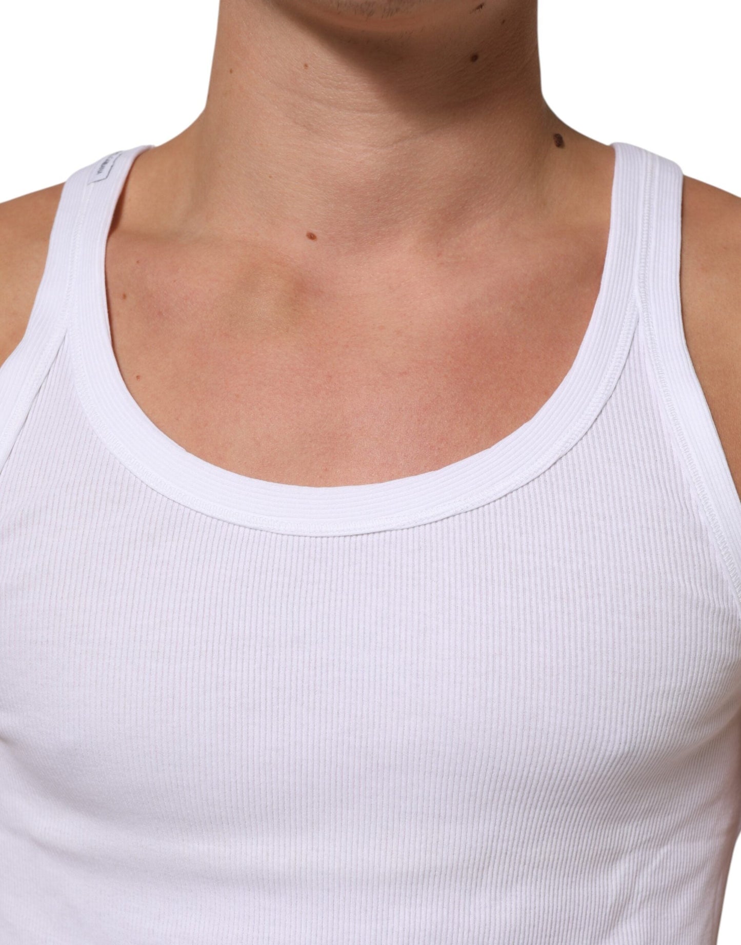 Dolce & Gabbana White Sleeveless Round Neck Tank Top Men's T-shirt ()