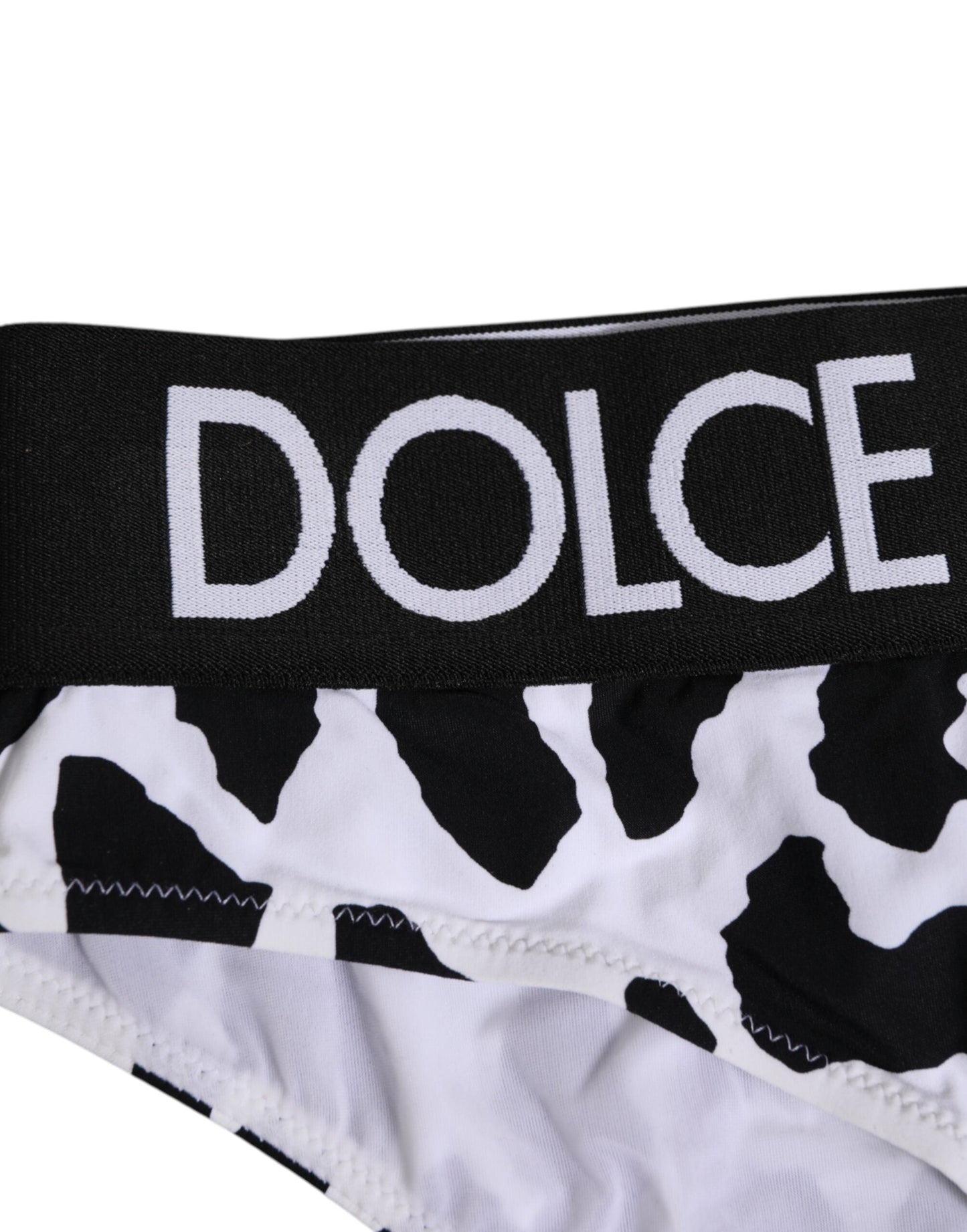 Dolce & Gabbana White Leopard Nylon High Waist Panty Women's Underwear