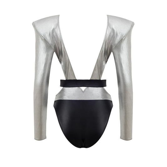 Dolce & Gabbana Gray Viscose One-Piece Women's Swimsuit