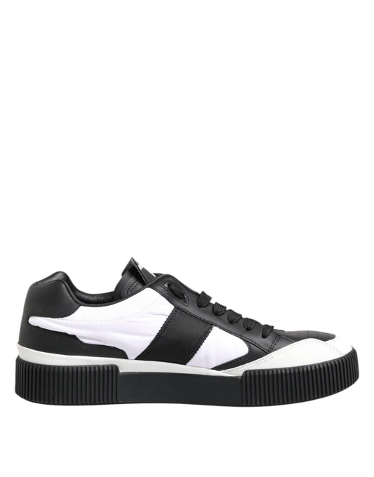 Dolce & Gabbana Black White Leather MIAMI Low Top Sneakers Men's Shoes ()