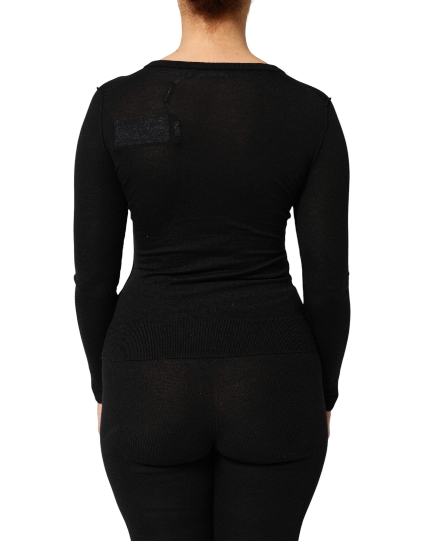 Dolce & Gabbana Black Virgin Wool Buttoned Cardigan Women's Sweater ()