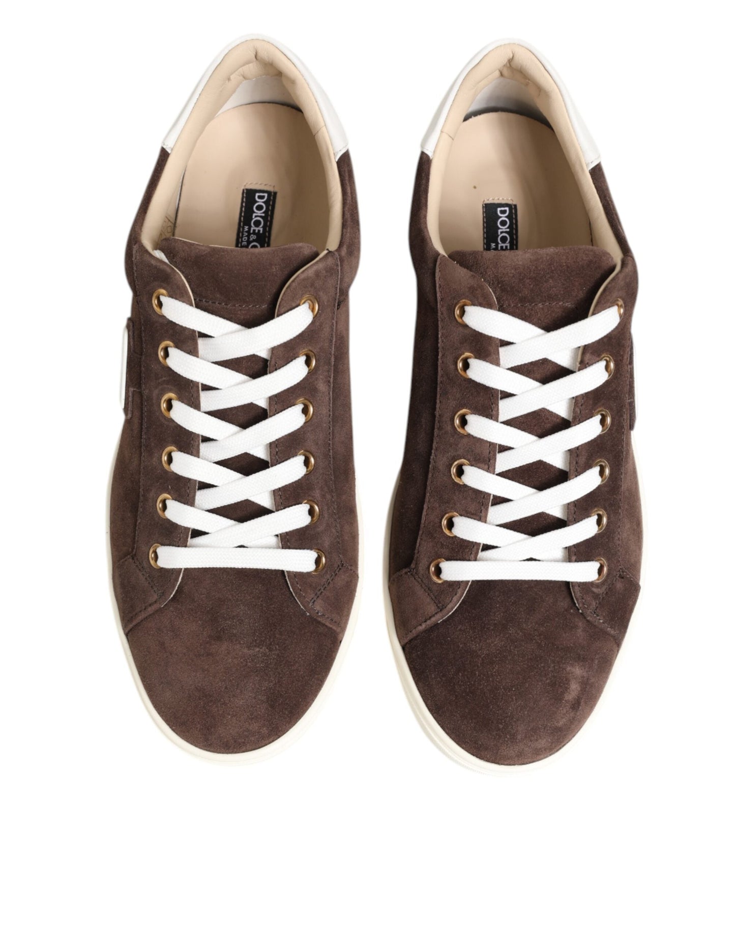 Dolce & Gabbana Brown Suede Leather Low Top Men Sneakers Men's Shoes