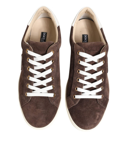 Dolce & Gabbana Brown Suede Leather Low Top Men Sneakers Men's Shoes