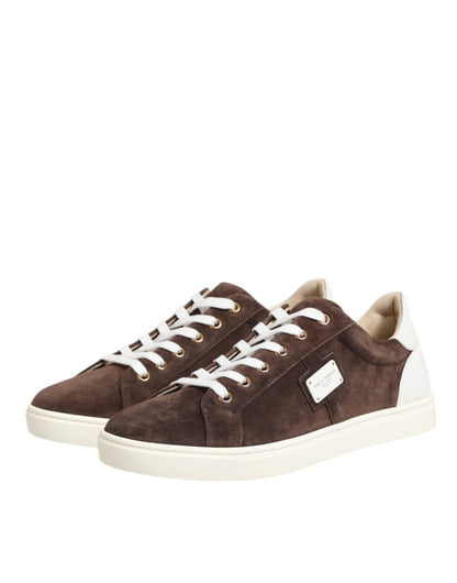 Dolce & Gabbana Brown Suede Leather Low Top Men Sneakers Men's Shoes