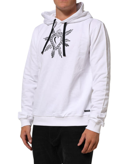 Dolce & Gabbana White Sacred Heart Hooded Sweatshirt Men's Sweater ()