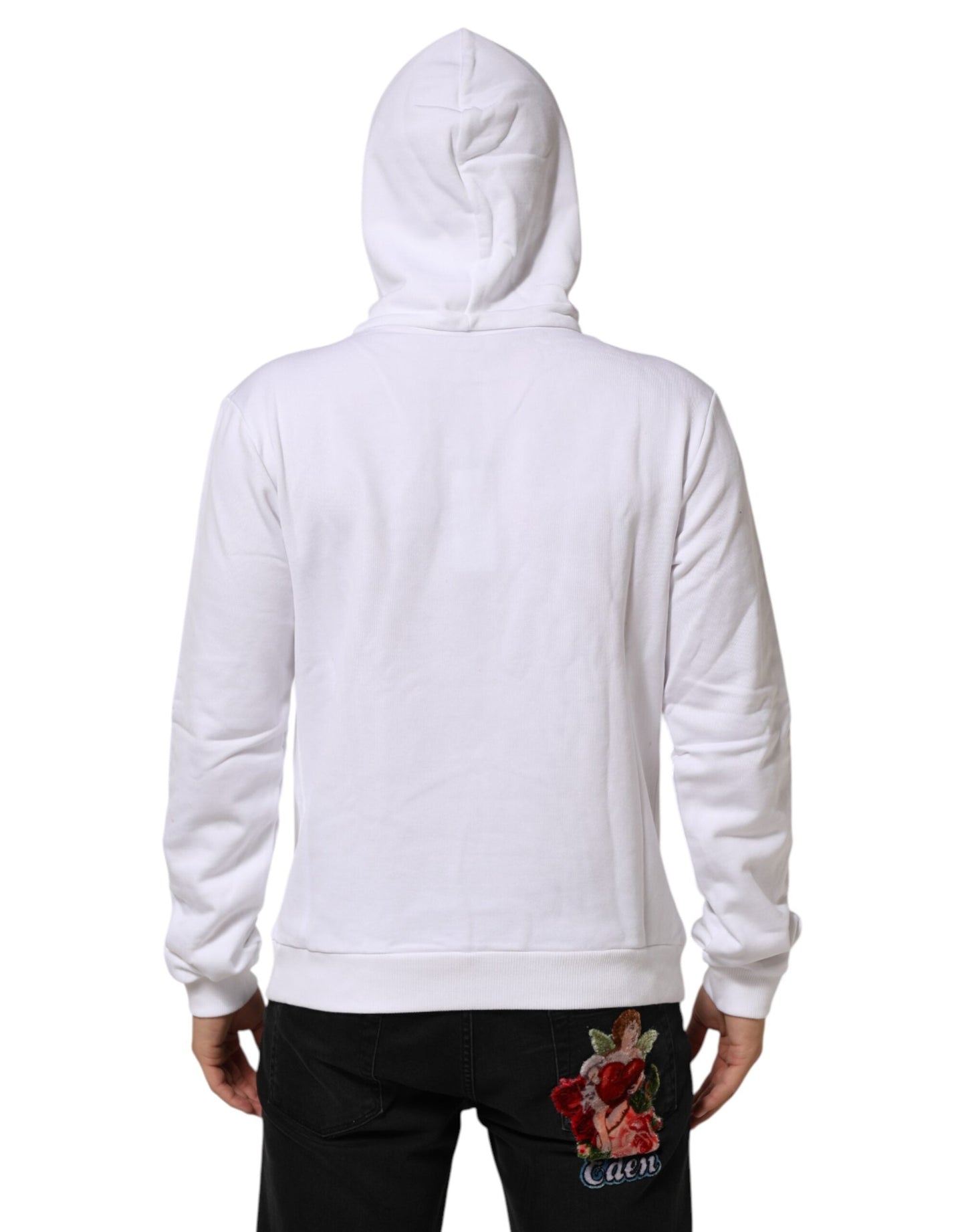 Dolce & Gabbana White Sacred Heart Hooded Sweatshirt Men's Sweater ()