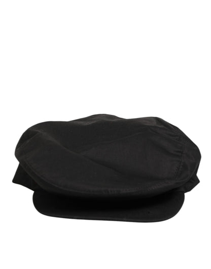 Dolce & Gabbana Black Cotton Stretch Newsboy Cloth Capello Men's Hat ()