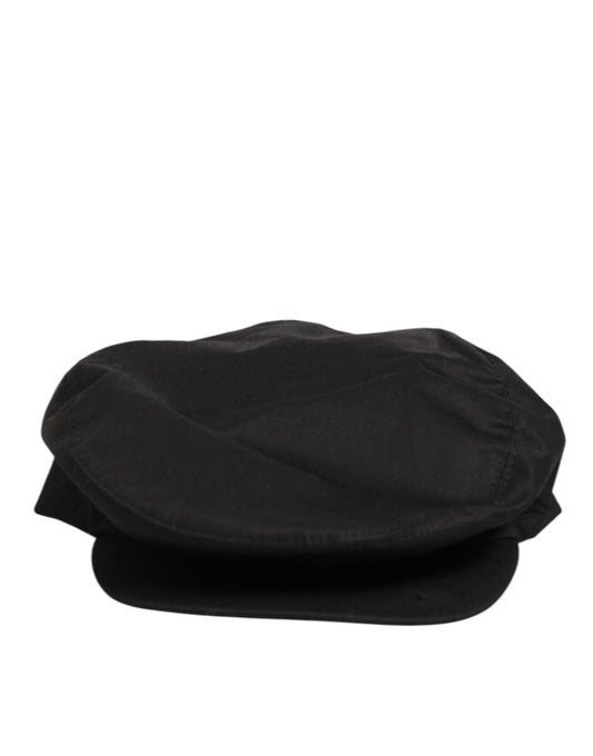Dolce & Gabbana Black Cotton Stretch Newsboy Cloth Capello Men's Hat ()