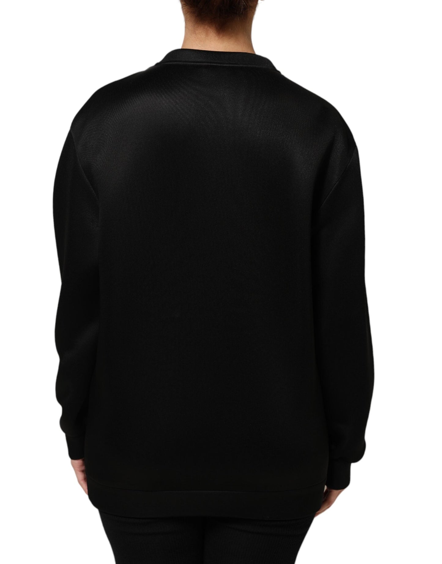 Dolce & Gabbana Black Crystal DG Necklace Sweatshirt Women's Sweater ()