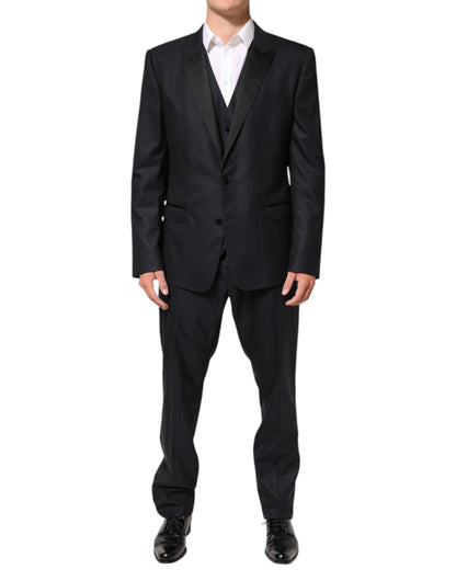 Dolce & Gabbana Black MARTINI 2 Buttons Men's 3 Piece Men's Suit