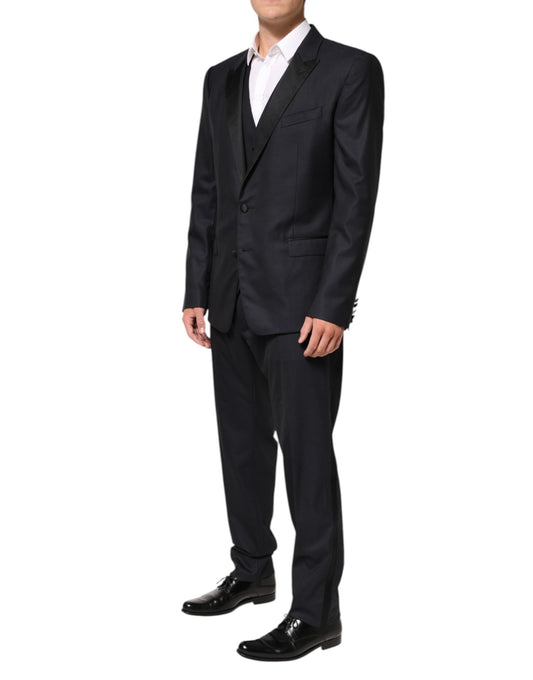 Dolce & Gabbana Black MARTINI 2 Buttons Men's 3 Piece Men's Suit