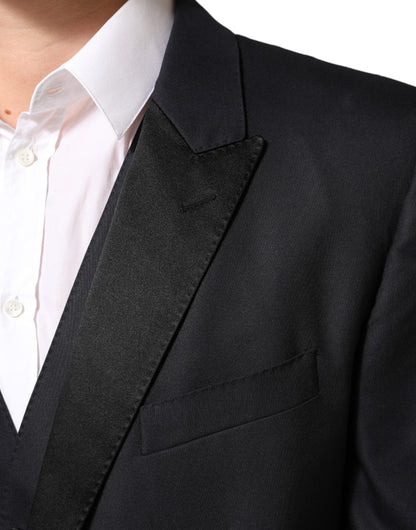Dolce & Gabbana Black MARTINI 2 Buttons Men's 3 Piece Men's Suit