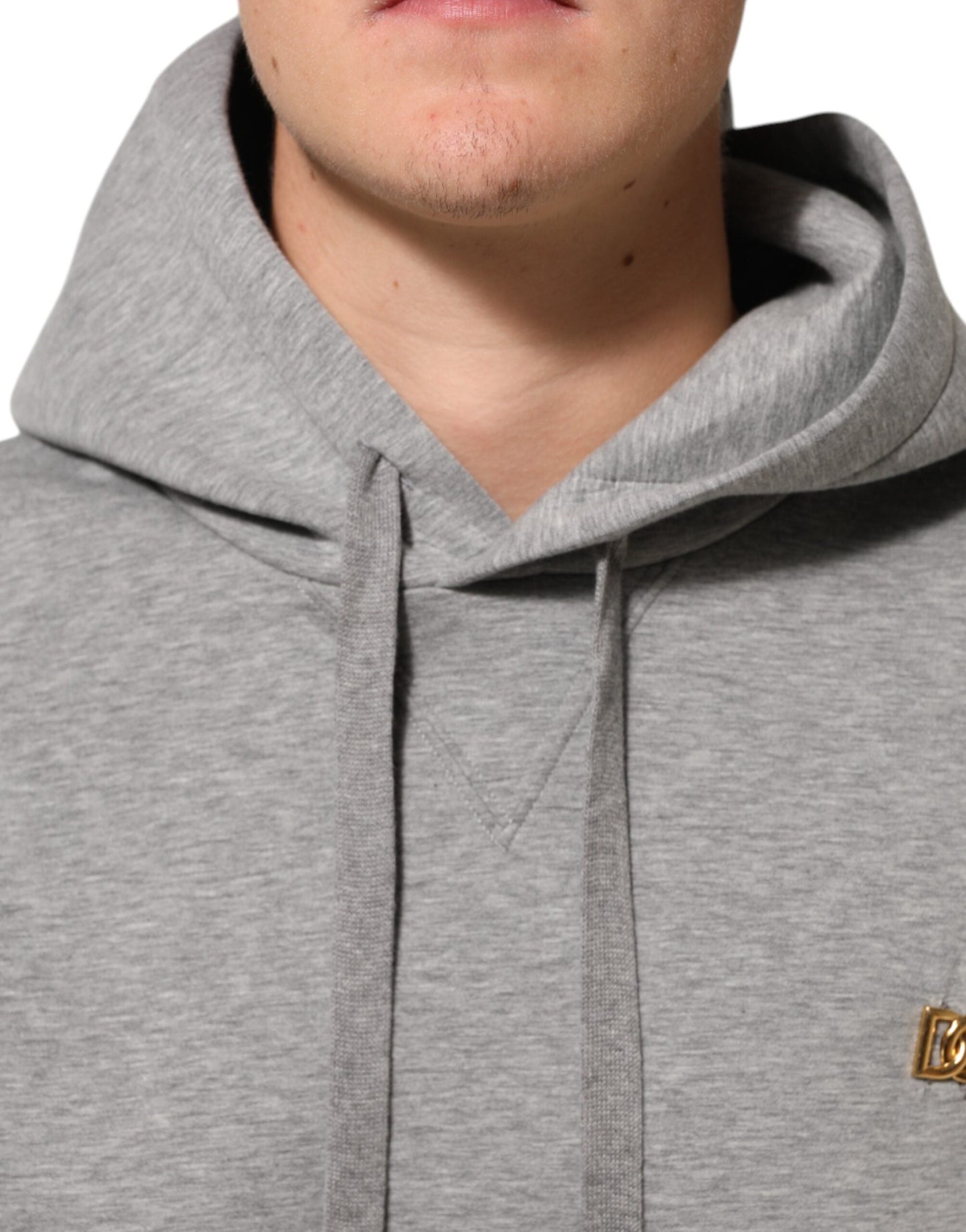 Dolce & Gabbana Gray Logo Cotton Hooded Sweatshirt Men's Sweater ()