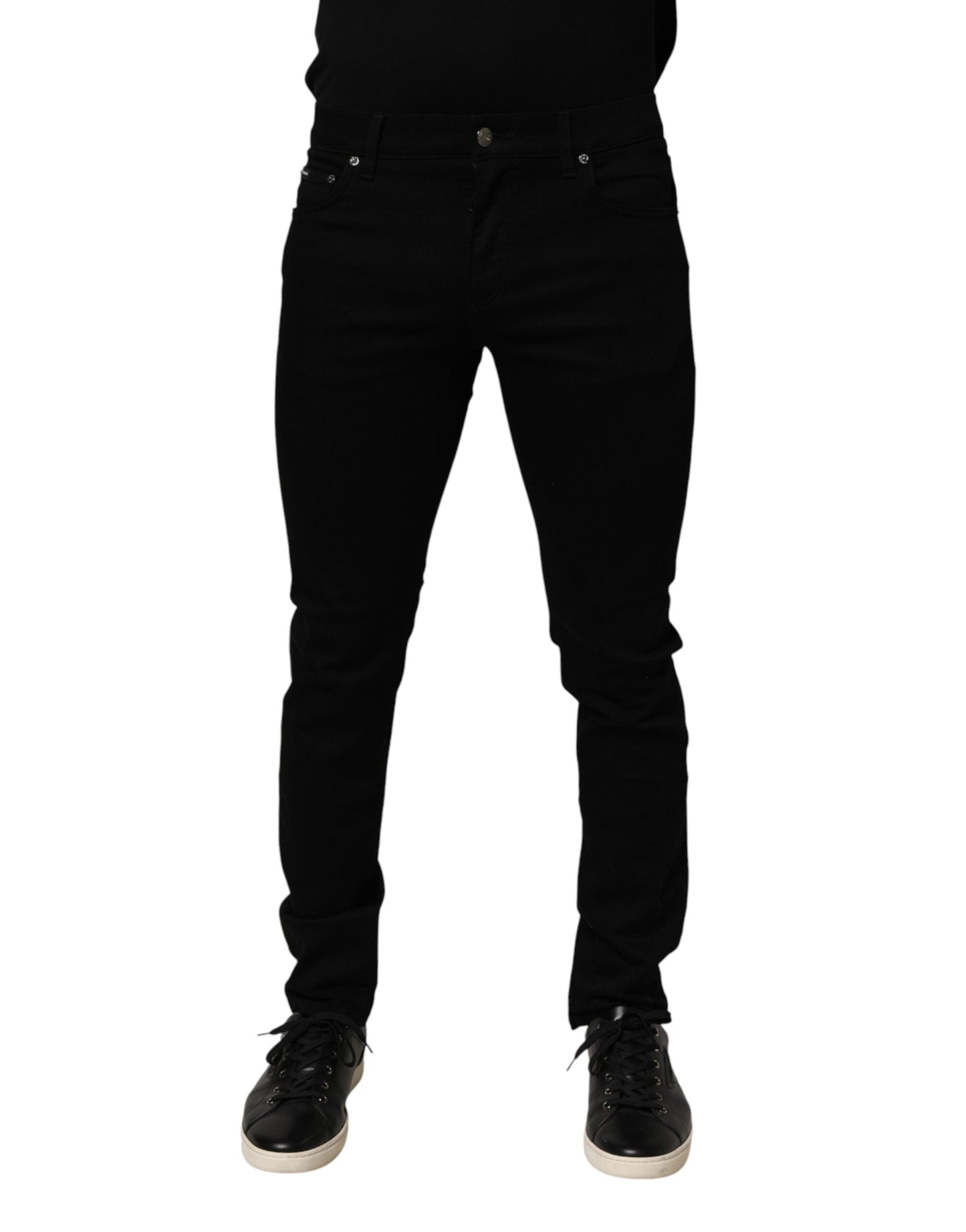 Dolce & Gabbana Black Cotton Stretch Slim Fit Men Denim Men's Jeans