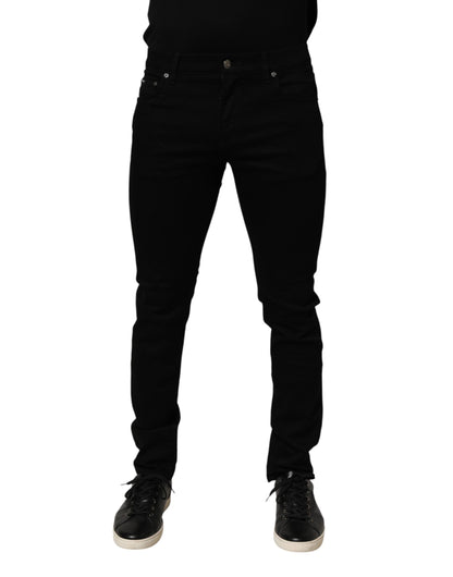 Dolce & Gabbana Black Cotton Stretch Slim Fit Men Denim Men's Jeans