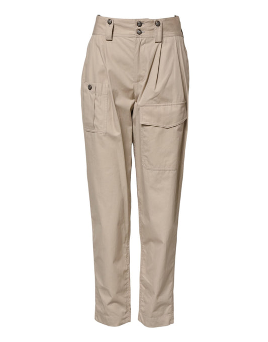 Dolce & Gabbana Beige Cotton Tapered Cargo Men Trouser Men's Pants ()