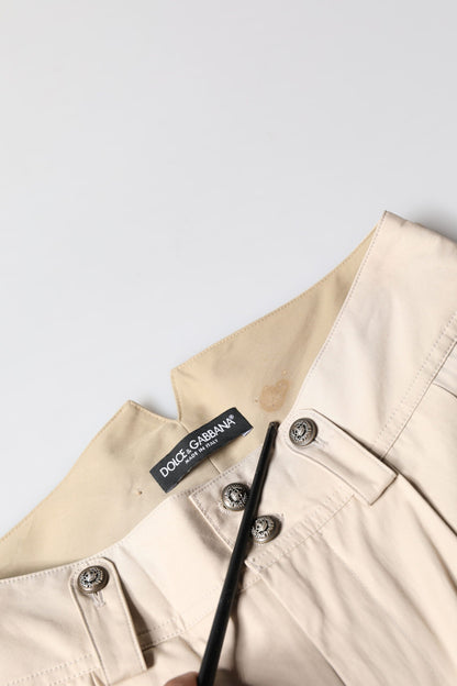 Dolce & Gabbana Beige Cotton Tapered Cargo Men Trouser Men's Pants ()