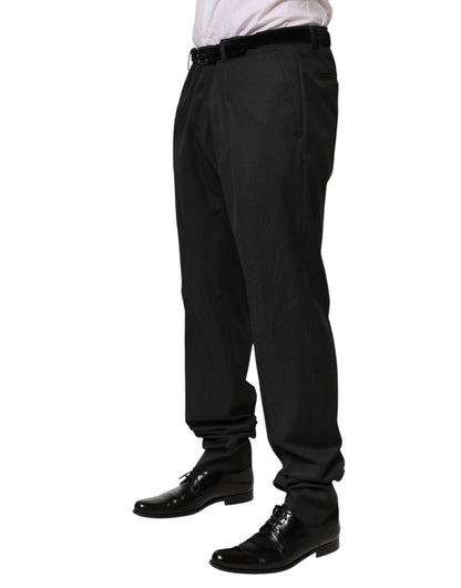 Dolce & Gabbana Black Wool Formal Dress Men Trouser Men's Pants