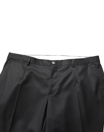 Dolce & Gabbana Black Wool Formal Dress Men Trouser Men's Pants