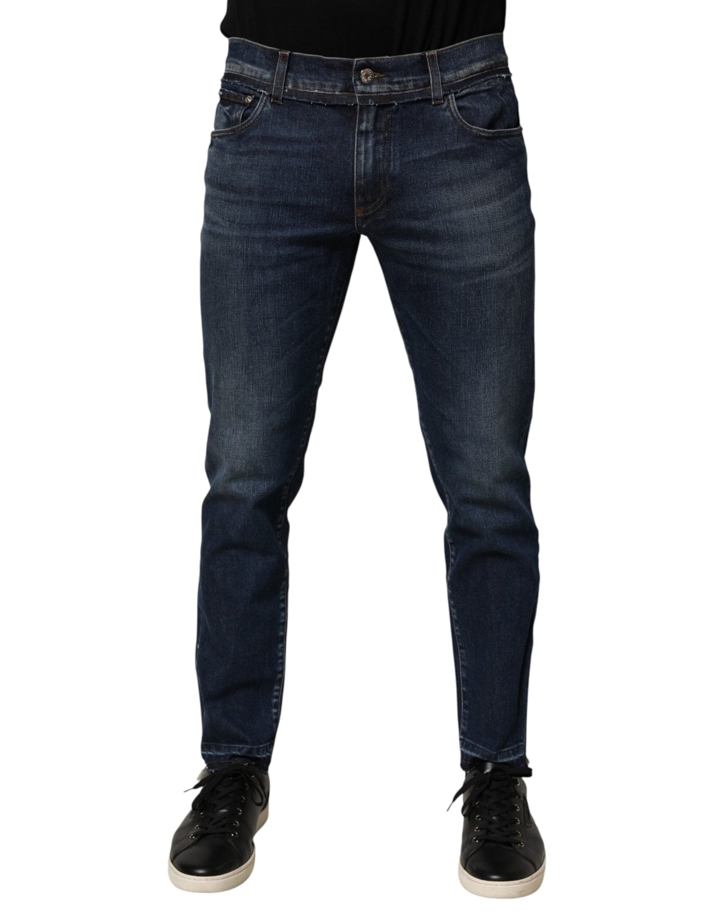 Dolce & Gabbana Blue Cotton Stretch Skinny Men Denim Men's Jeans