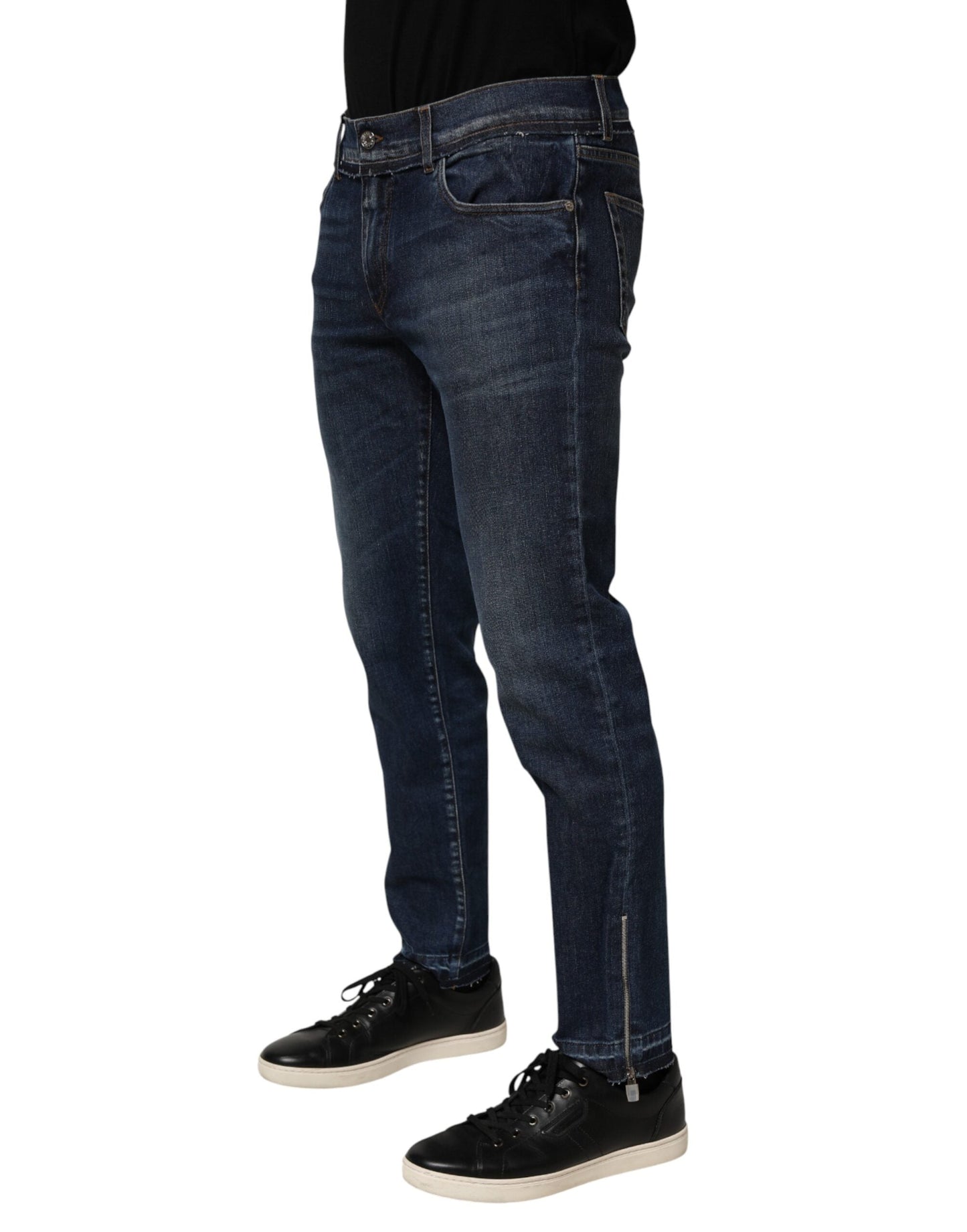 Dolce & Gabbana Blue Cotton Stretch Skinny Men Denim Men's Jeans