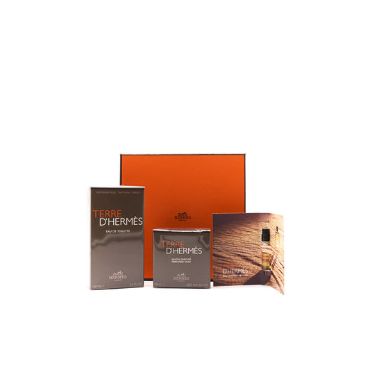 Hermes Terre d'Hermes Spray 100ml, Soap 100g, Perfume Sample 2ml Set