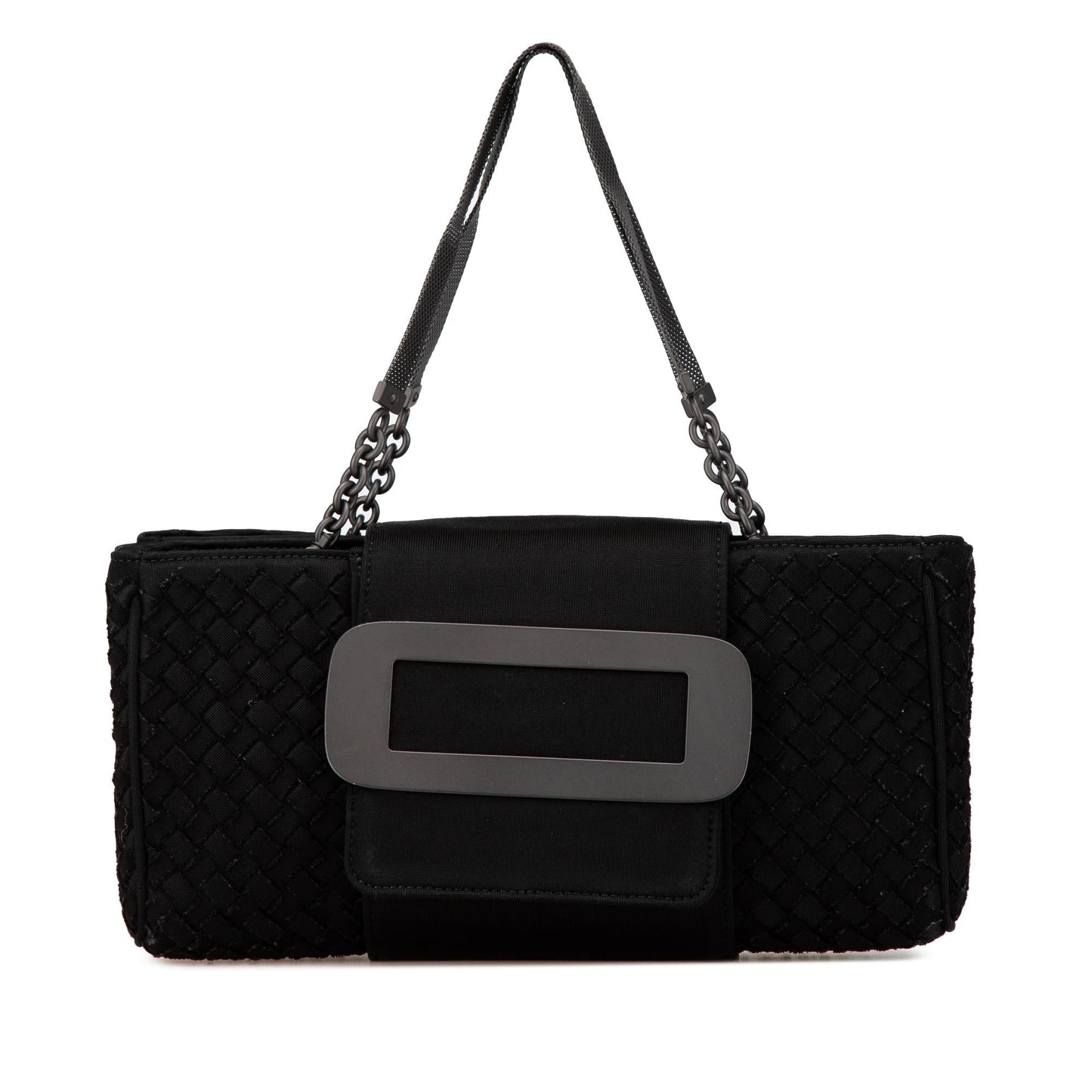 Bottega Veneta Canvas Intrecciato Buckle Flap