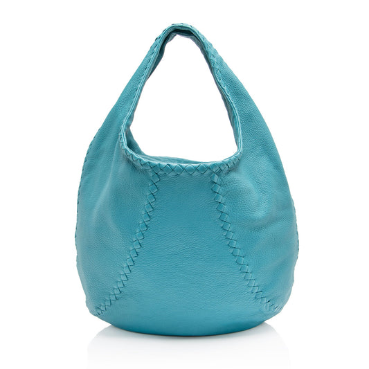 Bottega Veneta Cervo Leather Baseball Hobo